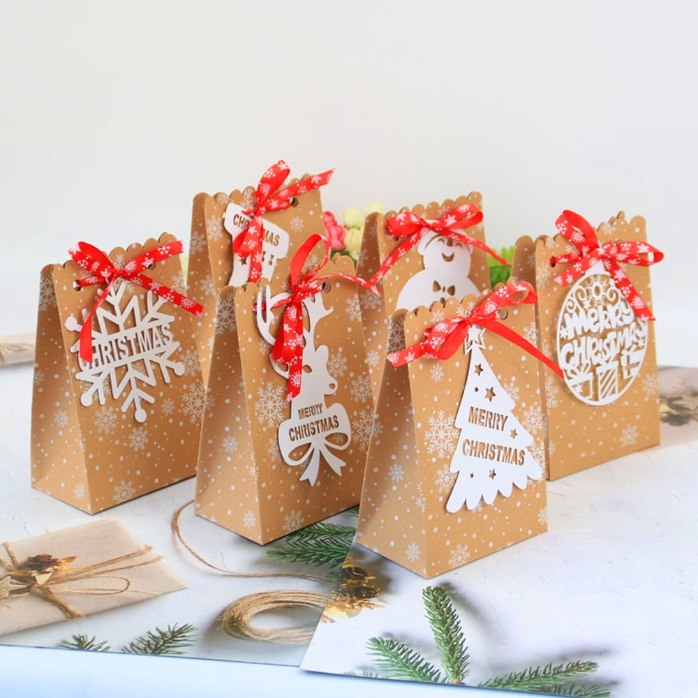 3d christmas gift boxes with bow party favor & goody bolsas & paper goody bolsas