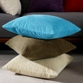 thumbnail image 6 of Deconovo Decorative Corduroy Throw Pillow Covers with Stripe Pattern Solid Cushion Covers for Couch Chair Pack of 2 22 x 22 inch Khaki, 6 of 6