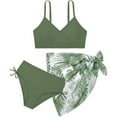 thumbnail image 4 of Girls Swimsuit Size 10 Cutout Bikini Sets for Girls 16-18 Adjustable Straps Tankini 3-Piece Color Block Girls Bathing Suits Size 7-8, 4 of 4