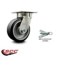 thumbnail image 2 of 5 Inch Kingpinless Rubber on Aluminum Wheel Swivel Caster with Swivel Lock SCC, 2 of 2