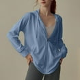 thumbnail image 4 of YUGYXL Women UPF 50+ Sun Protection Jacket Hooded Cooling Lace Up Shirt Athletic Jacket for Women with Pocket Trendy S Blue, 4 of 5