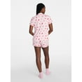 thumbnail image 5 of Joyspun Women's Dreamy Soft Collection Notch Top and Shorts Valentine's Day Pajama Set, 2-Piece, Sizes XS-3X, 5 of 6