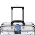 thumbnail image 3 of Rocae The Starry Night for Leather Luggage Baggage Tags ID Label Privacy Cover ID Label with Stainless Steel Loop and Address Card, 3 of 5