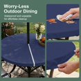 thumbnail image 5 of Round Outdoor Tablecloth with Umbrella Hole and Zipper, Navy Blue Tablecloth with Elastic Waterproof, Modern Solid Color Blue Cosatal Patio Table Covers for 45" - 54" Picnic Pool Tables, 5 of 9