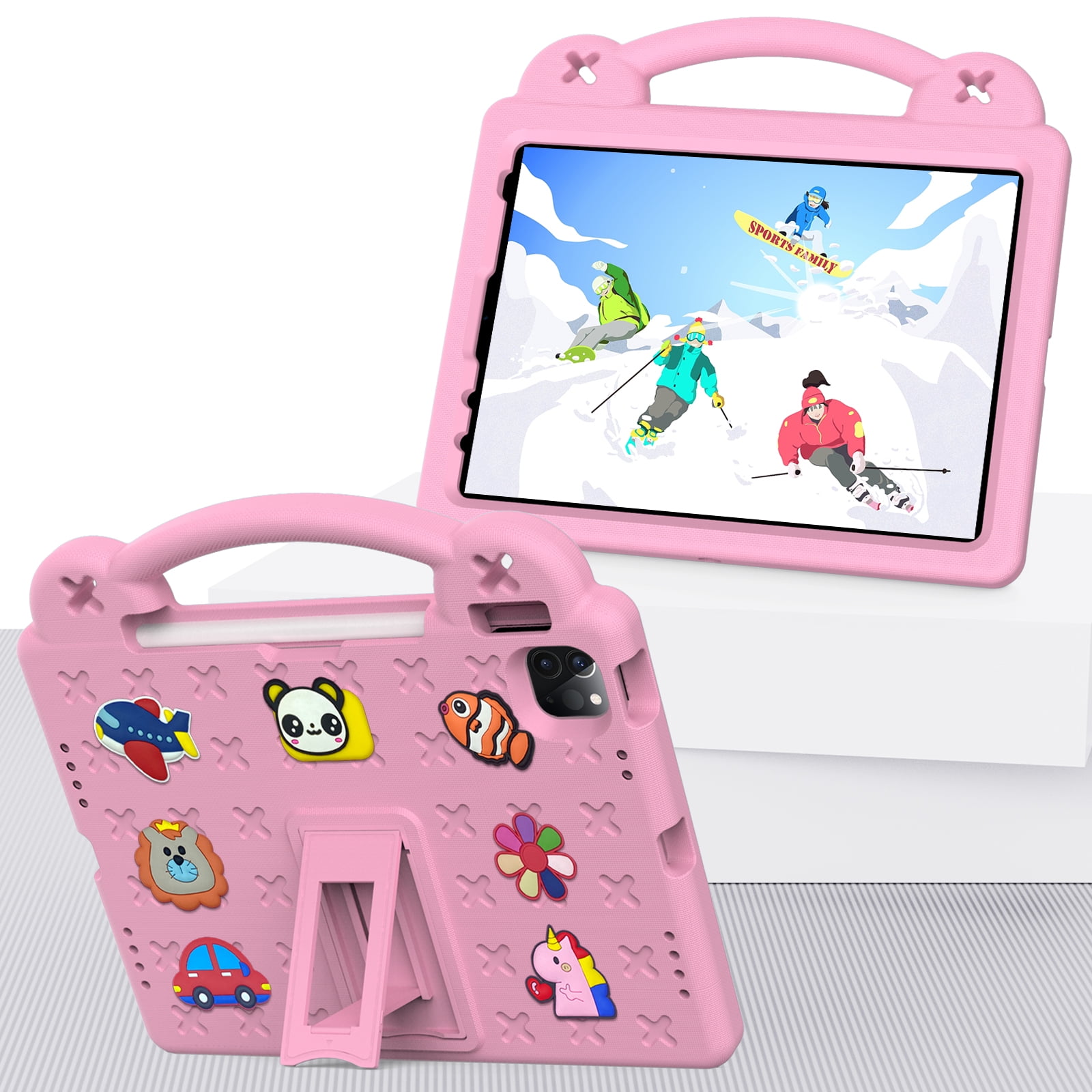 Rugged Case for Apple iPad A16 11th Gen 11 inch 2025 & iPad 10th Gen 10.9" with Screen Protector Film, Shockproof EVA Foam Cover with Adjustable Shoulder Strap, Built-in Kickstand, Child-Friendly