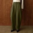 thumbnail image 5 of Risckoth Women's High Waist Pleated Barrel Suit Pants, Solid Business Casual Tapered Trousers S-2XL, 5 of 5