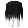 thumbnail image 5 of Uaswgudfs Women's V-Neck 3/4 Sleeve Top - Trendy Printed Casual Loose Fit T-Shirt, Women's V-Neck Tops Black 2XL, 5 of 6