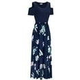 thumbnail image 5 of Ichuanyi Woman Dress Women Summer Cold Shoulder Floral Print Elegant Maxi Long Dress Pocket Dress, 5 of 9