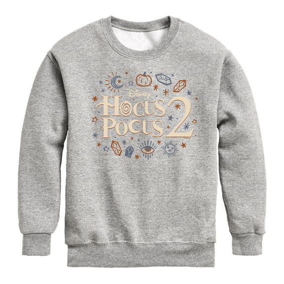 Hocus Pocus 2 - Logo With Icons - Toddler And Youth Crewneck Fleece Sweatshirt