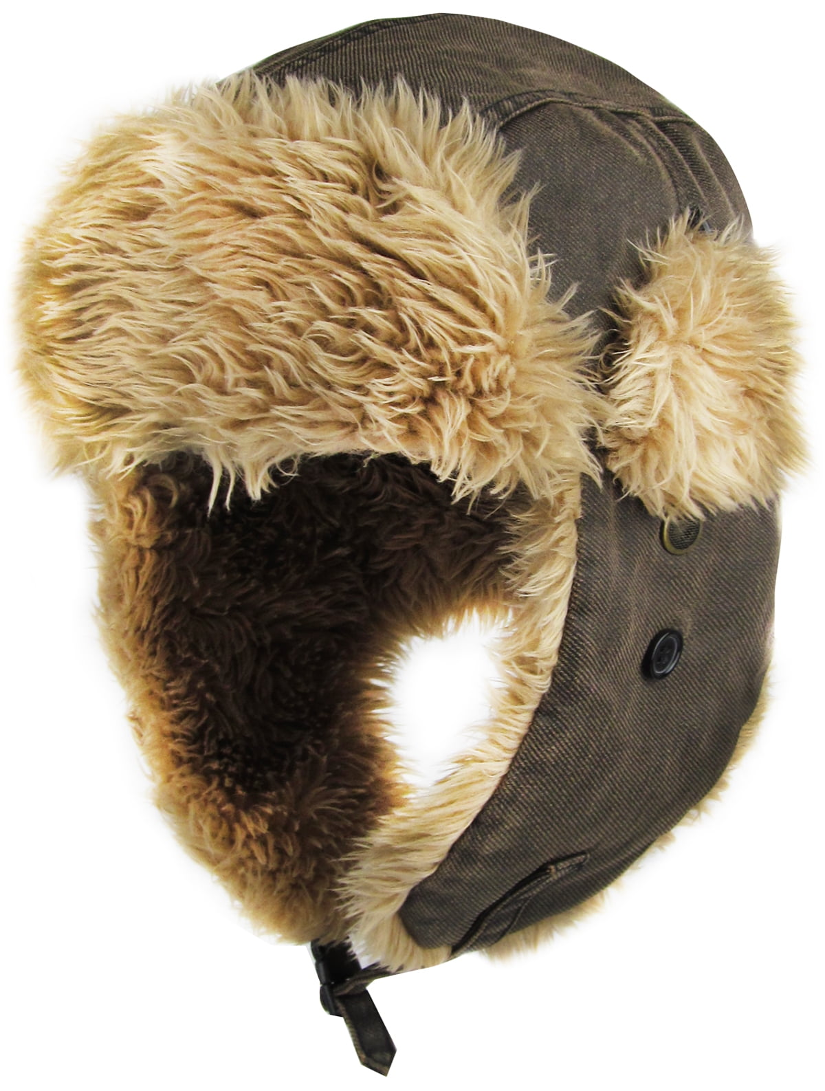 Premium Aviator Trapper Hat Winter Cap Ski Warm Fur Cap 