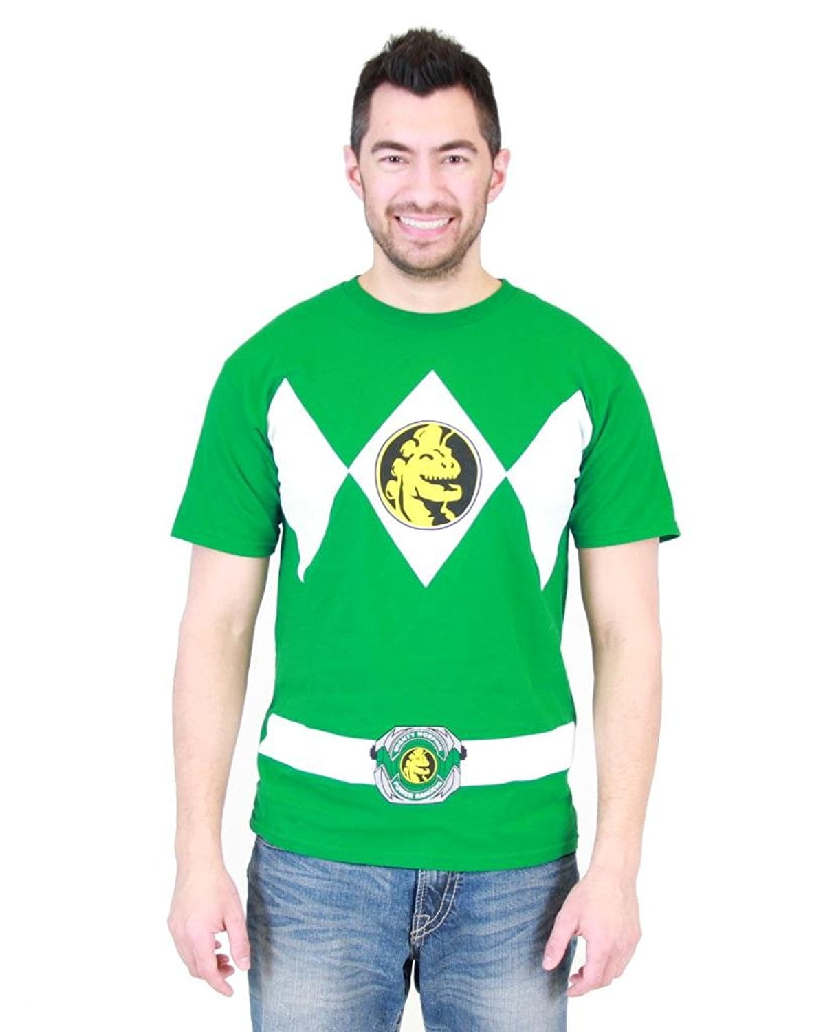 Power Rangers Green Ranger Flip Adult Green T-Shirt - Walmart.com