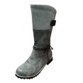 thumbnail image 2 of OKBOP Womens Heeled Mid-Calf Boots-Flat Boots for Women Snow Boots Christmas Retro Winter Boots for Women Clearance Gray, 2 of 6