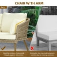 thumbnail image 5 of Dextrus Wicker Loveseat Sofa With Cushions & Lumbar Pillows, 2 Seats Patio Wicker Sofa - Beige, 5 of 9