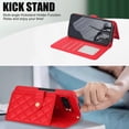 thumbnail image 5 of Allytechgroup Wallet Case for Google Pixel 6a with Credit Card Slot, RFID Blocking PU Leather Case with Lanyard & Shoulder Strap & Kickstand Shockproof Bumper for Women Men, Red, 5 of 8