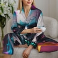 thumbnail image 6 of Picia Modern Abstract Colorful Skull A Pattern Women’s Long-Sleeve Sleepwear Set - Soft 2-Piece Loungewear with Pockets, Comfy PJs for Relaxing Nights-XX-Large, 6 of 7