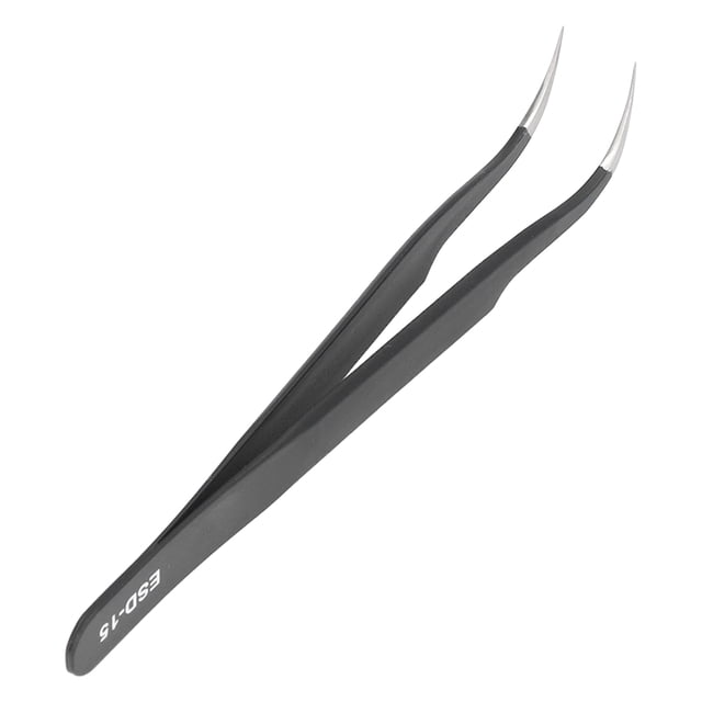 Repair Tool, Anti Static Tweezers Stainless Steel HRC40-45 Hardness Curved Tip For Working