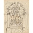 thumbnail image 2 of Józef Simmler 15x18 Black Ornate Wood Framed Double Matted Museum Art Print Titled - Interior of the Gothic Hall (1861-1867), 2 of 5
