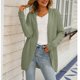 thumbnail image 2 of Suéter con Capucha para Mujer Abrigo Moda Frente Abierto Tejido Irregular Color Puro Cárdigan Informal para Mujer para Otoño Invierno Mujer Verde Guisante M, 2 of 6