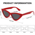 thumbnail image 4 of Gafas de sol LIKSMU estilo ojo de gato vintage retro marco rojo, 4 of 6