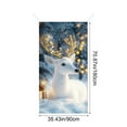 thumbnail image 2 of Christmas Door Cover Reindeer Merry Christmas Background Banner Xmas Fabric Door Banner Photography Hanging Cover Photo Booth Props Decorations for House Door Decor, 70.9 x 35.4 Inch, 2 of 5