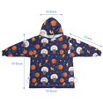 thumbnail image 6 of Basketball and Star Navy Pattern Flannel Blanket Hoodies for Teens ,Teens Oversize Sherpa Wearable Hooded Blanket Sweatshirt with Super Pockets, 6 of 6
