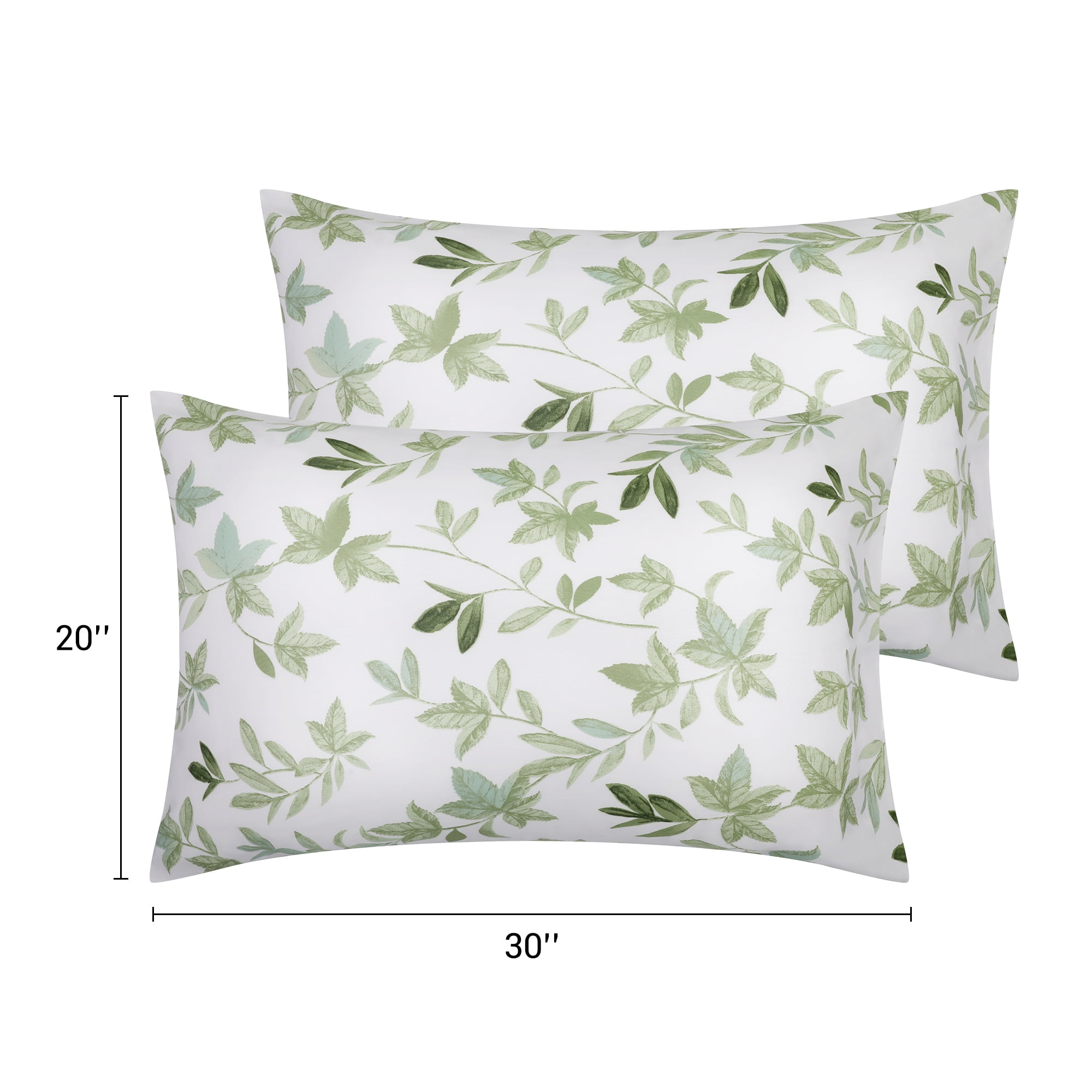 Unique Bargains Pillowcase with Envelope Closure Floral Pillow Cases Queen Emerald Green