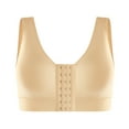 thumbnail image 2 of safuny Sports Everyday Bra for Women Front Open Buckle Breathable Wireless Holiday Push Up Ultra Light Lingerie Brassiere Underwear Comfort Daily Khaki L, 2 of 4