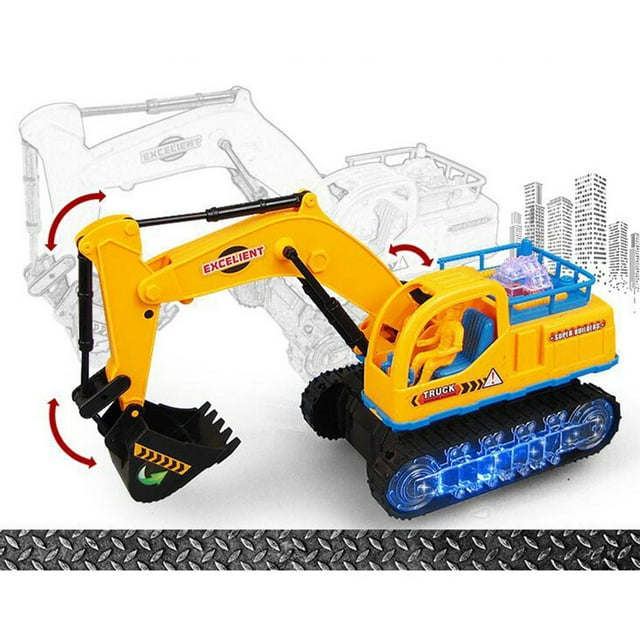 Camión eléctrico intermitente led lámpara música excavadora Universal rueda coche vehículos conducir hacia atrás camión eléctrico coche de juguete Hugo Camión de construcción de simulación