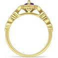 thumbnail image 6 of Art Deco Engagement Ring Amethyst Cubic Zirconia Yellow Tone 925 Sterling Silver, Size 7, 6 of 7