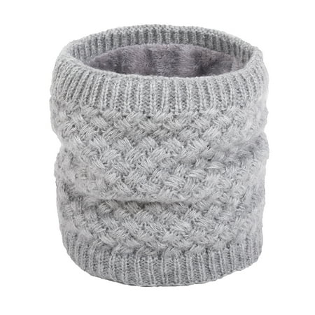 Unisex Winter Men Women Faux Fur Scarf Fleece Thicken Neckerchief Knit Neck Warmer Circle Loop Scarves