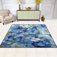 thumbnail image 2 of WOBOGO Pale Blue Butterfly Carpet Non-Slip Rugs Soft Doormat 63×48in Living Dining Room Bedroom Decorative, 2 of 7