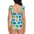 thumbnail image 6 of Yiaed Cartoon Monster Print Women's Ruffled One Piece Swimsuit V Neck Swimwear Slimming Monokini for Woman-Large, 6 of 8