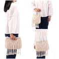 thumbnail image 3 of PIKADINGNIS Women Handwoven Crossbody Handbag Cotton Crochet Woven Shoulder Handbag Summer Beach Handmade Purse Bag Tassel, 3 of 6