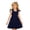 1-Dark Blue131, variant on Wxolcjlv Girls Casual Dresses Solid Color Sleeveless Crewneck Dress with Bow, Sizes 3-10