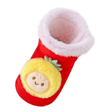 Quealent Baby Boots Infant Boys Girls House Shoes High Top First Walking Shoes (Red 5.5)