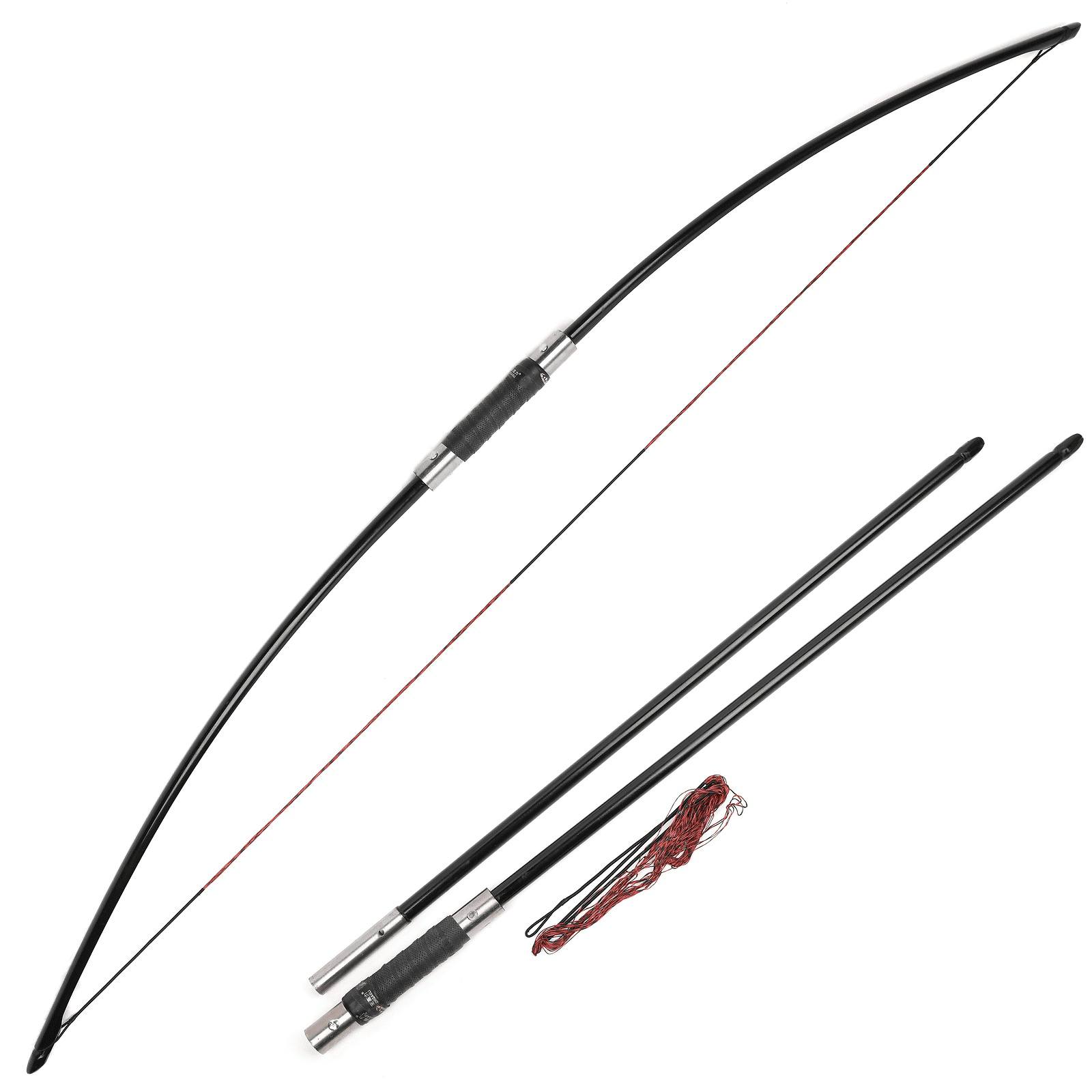 65" English Traditional Longbow Set 60lbs Archery Takedown Bow Hunting