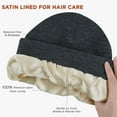 thumbnail image 2 of 2 Pack Satin Lined Beanie for Women Silk Lining Soft Winter Hats Reduce Frizz Knit Beanies,Double Layer Warm Womens Winter Hats, 2 of 8