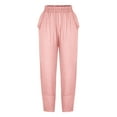 thumbnail image 7 of Lmnyox Casual Capris for Women Wide Leg Elastic Waist Cropped Trousers Summer Lightweight Lounge Pants, 7 of 7