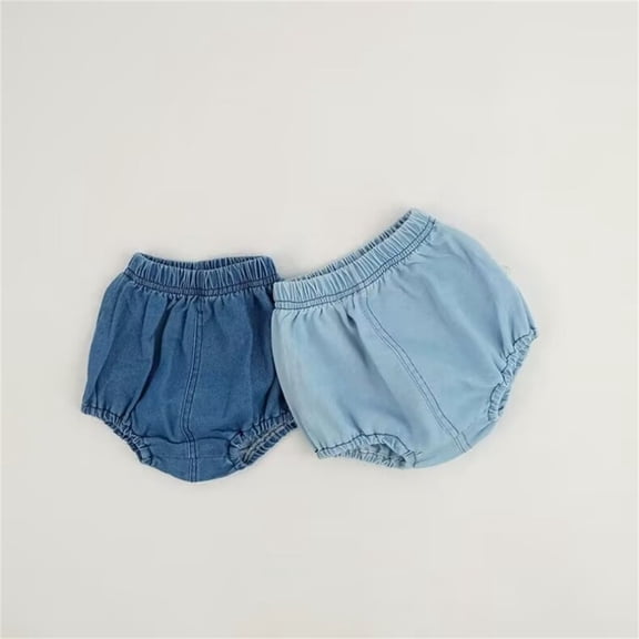 Baby Girl Pants Girls Summer Baby Toddler Cargo Pocket Denim Shorts Lightweight Casual Blue 12-18 Months