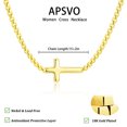 thumbnail image 4 of APSVO 18K Gold Plated Cross Necklaces for Women Pendant Chain Catholic Religious Christian Stuff Accessories Birthday Christmas Jewelry Gifts Teen Girls Stocking Stuffers Kids Age Ideas, 4 of 6