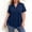 Navy, variant on NominalSnug Womens Plus Size Tops 2026 Casual Soft Short Sleeve V Neck Shirts Babydoll Pleated Tunic Tops