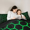 thumbnail image 4 of Feelyou Honeycomb Twin Bedding Sets 7-Piece, Neon Green Rectangle Bedding Comforter Set, 4 of 8