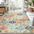 thumbnail image 2 of CAROMIO Washable Boho Rugs Bohemian Rugs Floral Distressed Area Rug Bedroom Large Rug Living Room Oriental Carpet, 8' x 10' Orange, 2 of 7