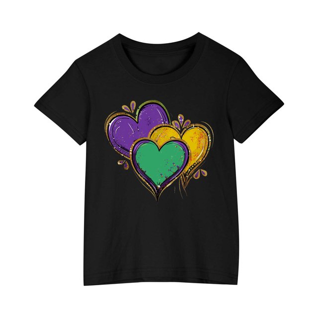 RXIRUCGD 2025 Vêtements d'Été pour Enfants T-shirt Imprimé Mode Mignon Col Rond Manches Courtes
