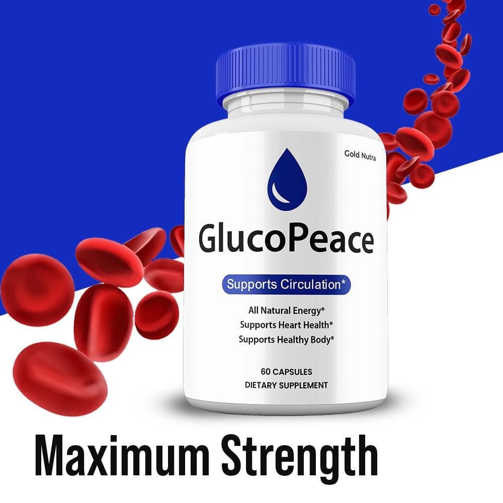 Gluco Peace Capsules, GlucoPeace Pills Glycogen Support Supplement Maximum Strength All Natural, 30 Day Supply (2 Pack)