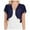 Navy, variant on Ediodpoh Women's Fashion Solid Short Sleeve Cropped Open Front Chiffon Cardigan Petal Sleeve Womens Cardigan Sweaters White XL
