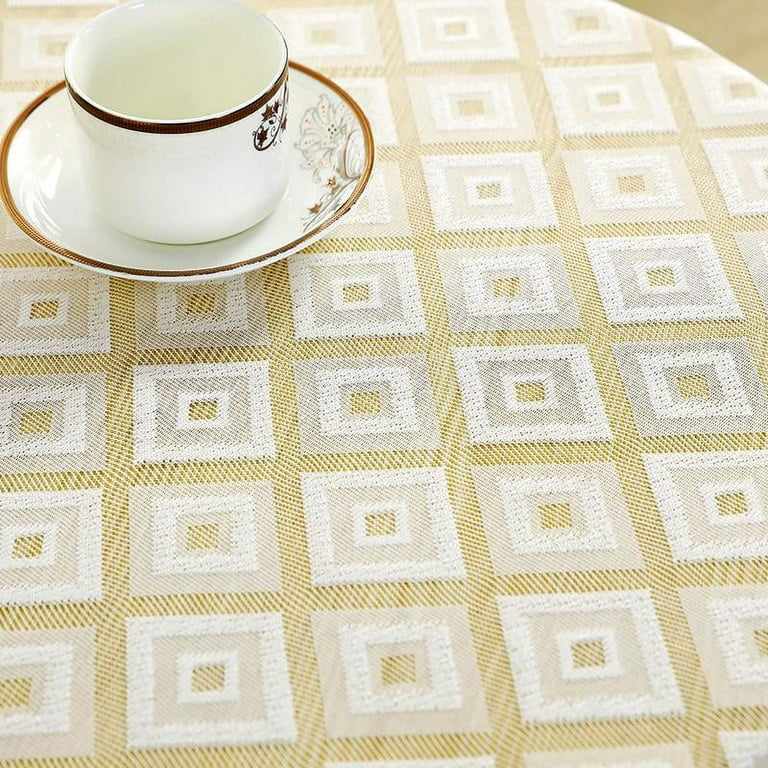 47.2*47.2inch Ciaoed Round Tablecloth 120cm Lace Fabric Tablecloth, Durable  Reusable Wrinkle-Resistant Decoration for Kitchen Dining Table Bright  filament square 47.2*47.2inch 