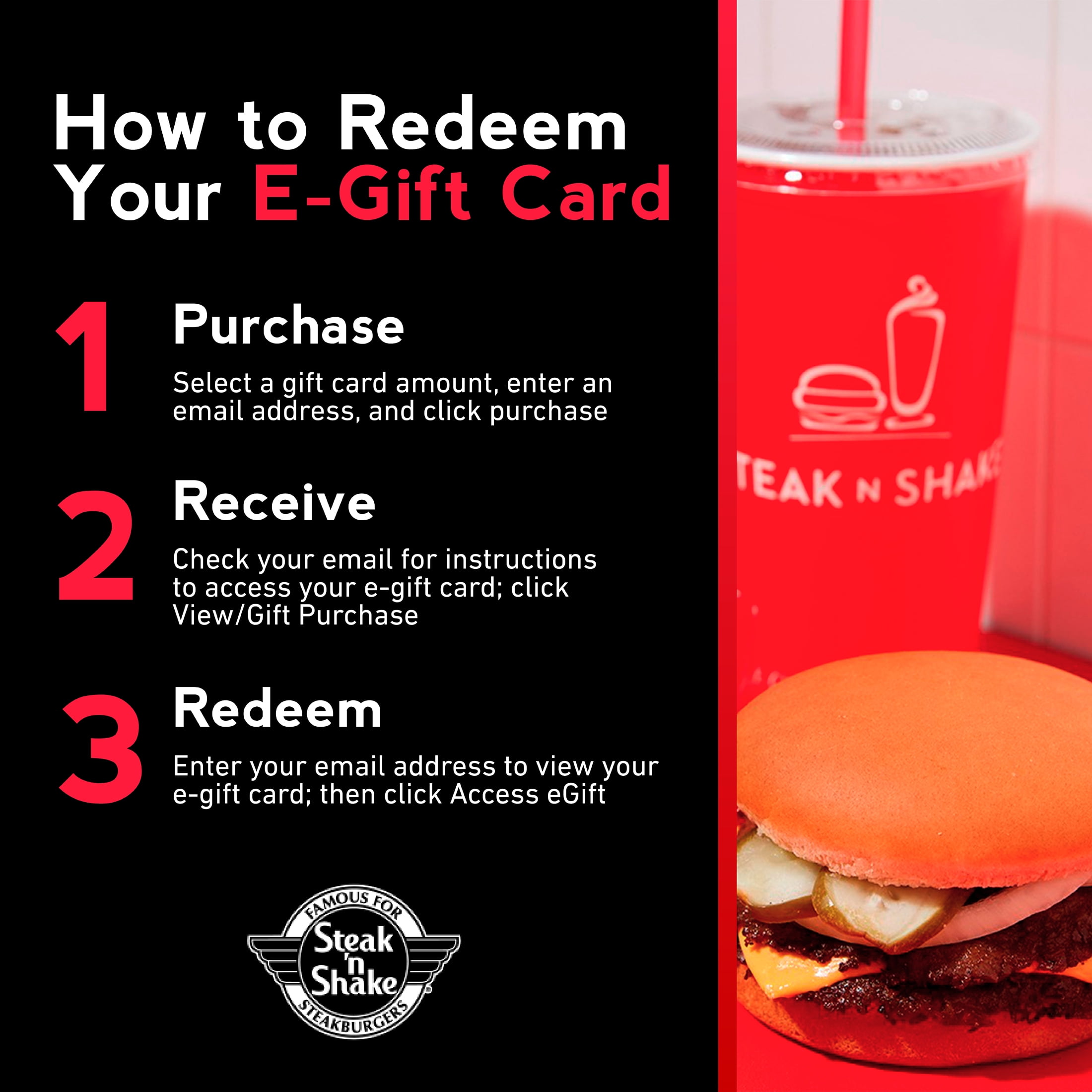 Steak 'n Shake $10 eGift Card [Email Delivery]