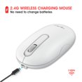 thumbnail image 4 of T15 2.4G Rechargeable Wireless Mouse Mute Design Office Mouse 500 MA Suitable For Office Games White, 4 of 10