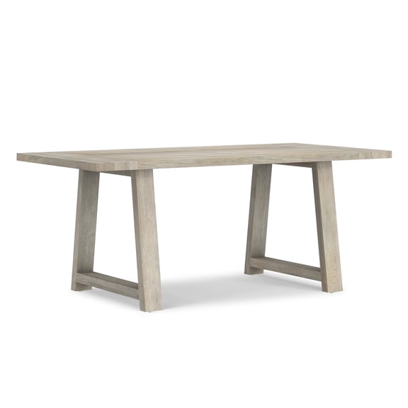 Simpli Home Whitley 72 inch Wide Solid Mango Farmhouse Dining Table in White Wash